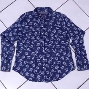 Almost Famous Denim Shirt Caravels Print